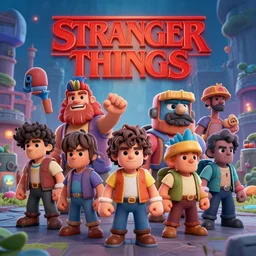 max of stranger things, clash royal style characters, unreal engine 5, octane render, detailed, cinematografic, cinema 4 d