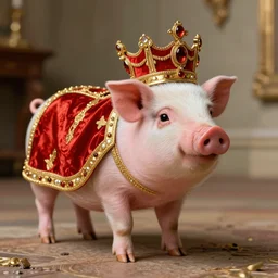 the royal piglet by greg hildebrandt, miniature pig, regal, baroque