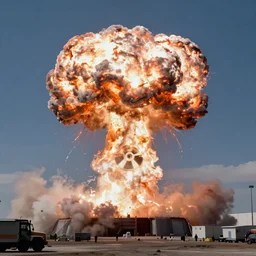 nuclear explosion, panorama, cgsociety, 8k