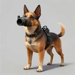 dog sniper, 4 k, art station concept art, highly detailed