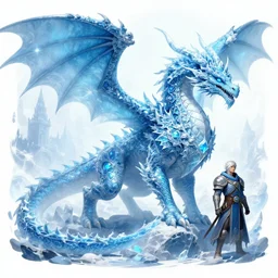 Detailed illustration of a fantasy  ice dragon, blizzard concept artists, elder scrolls, intricate, trending on artstation, deviantart, 8k, vibrant, high res