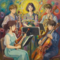 highly detailed subjective painting outlining the most unmistakably eternally beautiful organic orchestral music in existence by greg rutkowski, by james paick, by mokoto shinkai, by hernando gaswater, 4 k resolution, octane render, vibrant uplifting color scheme