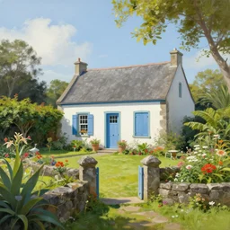 a typical house in a creole garden from reunion island painting by anton fadeev, trending on artstation