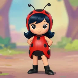 marinette, lady bug, standing in a pose