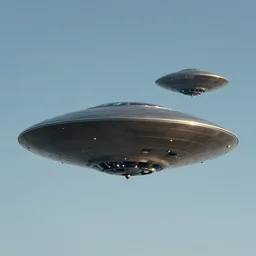 photograph of two helix ufos flying in the sky.