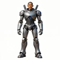 individual character design art, barack obama mech pilot character, by shigeto koyama and yusuke kozaki and joji morikawa and frank frazetta and kim jung gi, no more heroes concept art