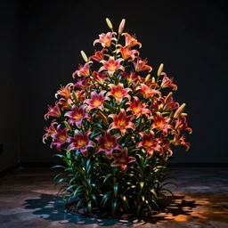 light lily installation by chris wood, stunning, deep colors, caustics, 4 k photo, featured on behance