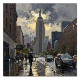rainy day in new york city painting by jeremy mann