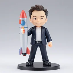 elon musk _ as _ nendoroid with spsce - x rocket, 8 _ k _ hd _ dof _ cinestill _ 8 0 0 t _ - n 4