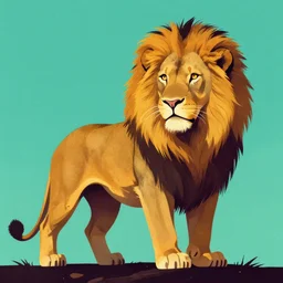 lion, epic retrowave art, trending on art station