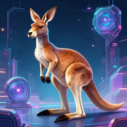 kangaroo in y 2 k futurism style, concept art, artstation, detailed, y 2 k, 4 k