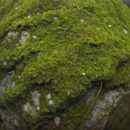 a texture of a mossy rock, hand painted, oil painted, high detail