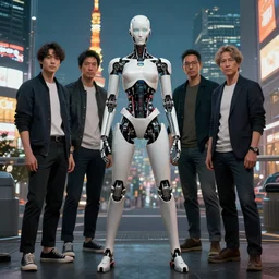 masterpiece full body portrait cyborg woman in Tokyo,, by Edgar Maxence and Ross Tran and Michael Whelan and Gustav Klimpt