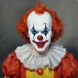 a painting of ted bundy as a clown