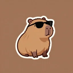 Simple Logo Of A Capybara with Sunglasses, 4K