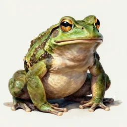 a muscular frog, highly detailed, digital painting, artstation, sharp focus, watercolor, muted color, complementary colors