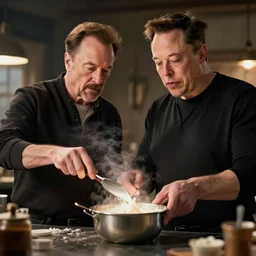 Elon musk and Walter white cooking meth. 8k ultra realistic, award winning, unreal engine 5, masterpiece, atmosphere glow, hyperrealistic, focused, extreme details, cinematic