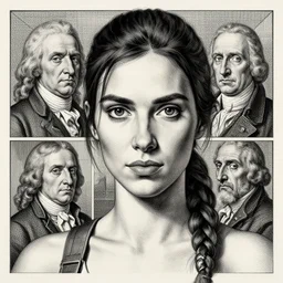 portrait of lara croft by goya and escher and hogarth, illusion surreal art, highly conceptual figurative art, intricate detailed illustration, controversial poster art, polish poster art, geometrical drawings, no blur