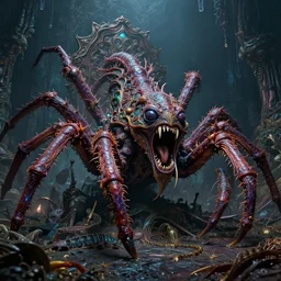 screaming worm monster, maximalist, high detail, 8k, ornate, dark fantasy, realistic, masterpiece, complex, WLOP, film still from the movie directed by Denis Villeneuve, wide angle, colorful