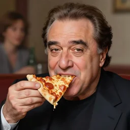 portrait of danny devito eating pizza, highly detailed, digital painting, artstation, concept art, sharp focus, illustration, art by artgerm and Anna Dittmann and Ilya Kuvshinov