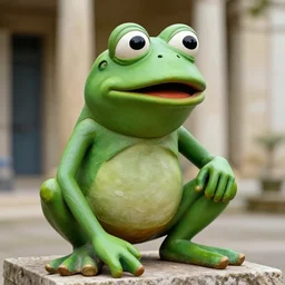 greek statue of pepe the frog