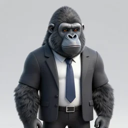 A gorrila wearing office clothes , digital art , trending on artstation , Hyperdetailed , CGSociety