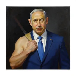 a painting of benjamin netanyahu as sisyphus, by franz stuck