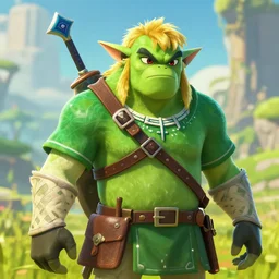 an in game portrait of stink the weakling from the legend of zelda breath of the wild, breath of the wild art style.