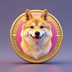 Dogecoin psychedelic art generated by AI