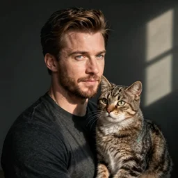 chris evans combined with a cat