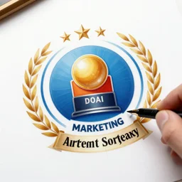 logo design sketch for a marketing company, highly detailed, vibrant, award winning