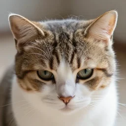 this cat has human hair on its head