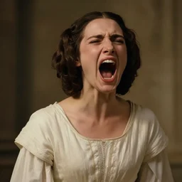 a film still of princess leia screaming, artwork by caravaggio