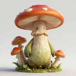 a humanoid figure mushroom creature, highly detailed, digital art, sharp focus, trending on art station, plant, anime art style