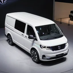 motorshow photo of a futuristic box - shaped vehicle with aerodynamic fins and a generative design structure, box - shaped dark glass and plastic, venturi tunnels, vw camper van, peugeot prestige, highly detailed, dragonfly shape, shiny white ceramic tiles, octane render, iridescent skin