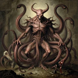 azathoth with horrifying tentacles by emil melmoth h r giger brian froud hieronymus bosch gustave dore albrecht durer greg rutkowaki