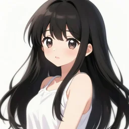 beautiful pretty pure kawaii cute lovely innocent elegant hot nice sweet girly feminine long black hair anime girl ,