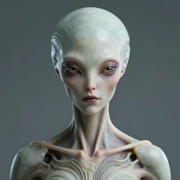 futuristic alien queen, art nouveau declotage, perfect symmetrical facial features, and hyperrrealistic anatomy by travis charest, chris achilleos and robert crumb, extremely hyperdetailed, mixed media painting, unreal engine, 8 k, octane, 8 mm,