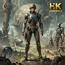 single attractive male on an alien world, colonisation, artstyle hiraku tanaka and craig mullins, model pose, full frame, very intricate details, high resolution, 8 k, award winning