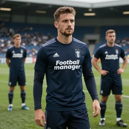 film still from the new live - action netflix movie adaptation,'football manager'
