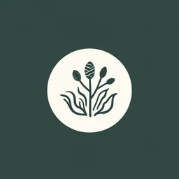 minimalistic business logo, art, wool, plants