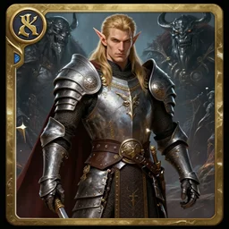elven hero!!, handsome noble in armour, d & d adventurer, keltic warrior, dark souls boss, elegant male character from warcraft, character portrait, trading card game art, magically shaded, extremely detailed, matte, artstation, contour lighting, 4 k, game cover art, sharp focus, anatomically correct!!, classic fantasy, by greg rutkowski and artger