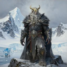 perilous trailblazer Antarctica glacial cult mountain king, realistic fantasy, oil painting, extremely high detail, photorealistic, cinematic lighting, oil painting, intricate line drawings, 4k resolution