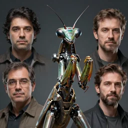 mechanical praying mantis mech portrait by akira saito, Marco plouffe, Rafael grassetti, matte painting, mech concept art, rpg portrait, cinematic lighting, high contrast, depth of field, futuristic art, trending on artstation