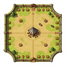 A  high detailed vector art presenting  an aerial view of a RPG tavern by dofus , Patreon content, containing tables and walls, HD, straight lines, vector, grid, dnd map, map patreon, fantasy maps, foundry vtt, fantasy grounds, aerial view ,dungeondraft , tabletop, inkarnate, dugeondraft, roll20