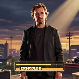 A still of PewDiePie in the style of Grand theft auto loading art