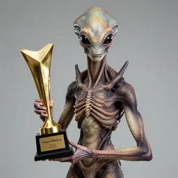portrait shot of a humanoid alien with reptile features, award, winning, sothebys, fine art photography