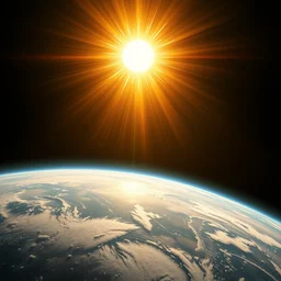 jesus under the sun bringing light to earth, sun as bitcoin, glorious, heroic, dramatic, volumetric lighting, digital painting, ultra sharp, extreme details