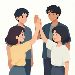 high five, clean cel shaded vector art. shutterstock. behance hd by lois van baarle, artgerm, helen huang, by makoto shinkai and ilya kuvshinov, rossdraws, illustration
