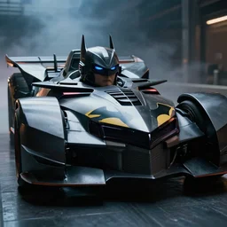 A film still of the 2025 Batmobile, 8k